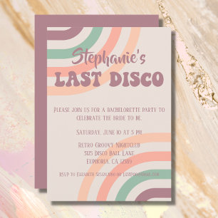 Invitation Dernière discothèque simple Retro Bachelorette Inv