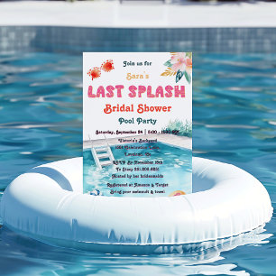Invitation Dernière Fête au Thème de Piscine pour Enterrement