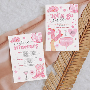 Invitation Dernière Fête de Bachelorette Rodeo Disco Nash Bas