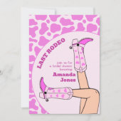 Invitation Dernière fête de Fête des mariées Rodeo Rose Cowgi (Devant)