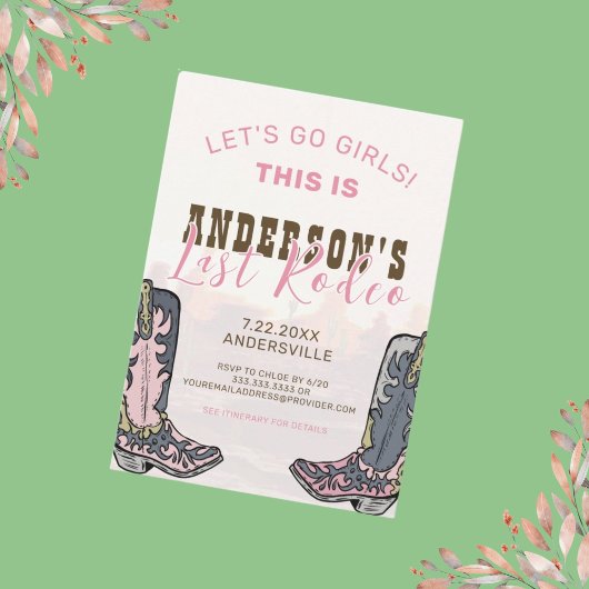 Invitation Dernière fête de Rodeo Nashville pour un enterreme