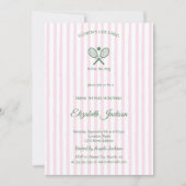 Invitation Dernière Fête des mariées à rayures rose-rose (Devant)