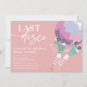 Invitation Dernière Fête des mariées moderne rétro rose (Devant)
