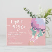 Invitation Dernière Fête des mariées moderne rétro rose (Debout devant)