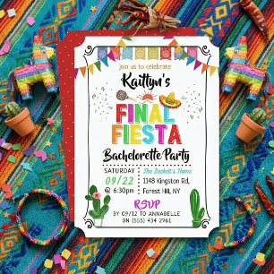 Invitation Dernière Fête Mexicaine de Bachelorette