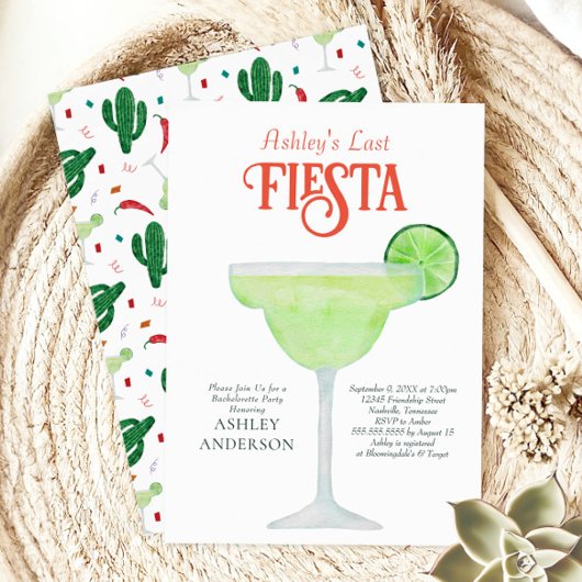 Invitation Dernière Fiesta Margarita Bachelorette Party