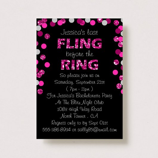 Invitation Dernière Fling Avant La Bachelorette De La Ring