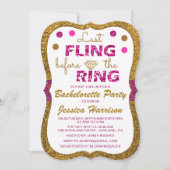 Invitation Dernière Fling Avant L'Anneau - Bachelorette Party (Devant)