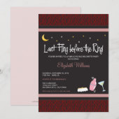 Invitation Dernière Fling Zebra Bachelorette (Crim (Devant / Derrière)