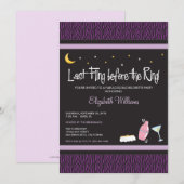 Invitation Dernière Fling Zebra Bachelorette (viol (Devant / Derrière)