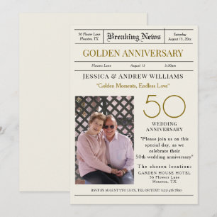 Invitation "Dernière heure" Anniversaire du Mariage d'or Phot