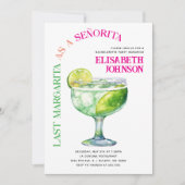 Invitation Dernière Margarita branchée comme une Señorita Bac (Devant)