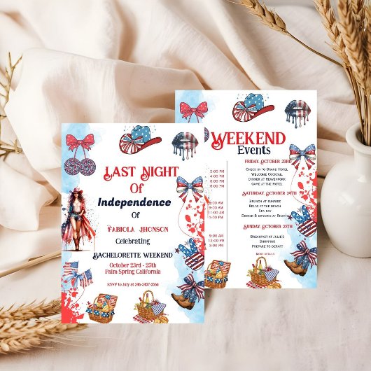Invitation Dernière nuit d'indépendance 4ème de Bachelorette
