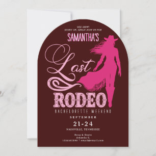 Invitation Dernière Rodéo Rose Rouge Cowgirl Nash Bash Bachel