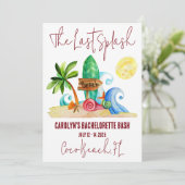 Invitation Dernière Splash, Plage, Surf Bachelorette Party (Debout devant)