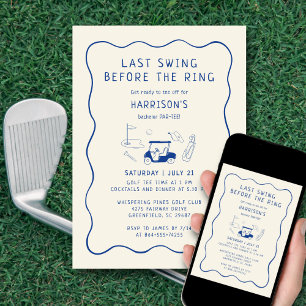 Invitation Dernière swing avant la bague Bachelor Party Blue