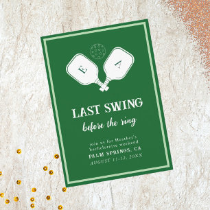 Invitation Dernière swing avant la bague Pickleball Bachelore
