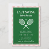 Invitation Dernière swing avant la ceinture de tennis Bachelo (Devant)