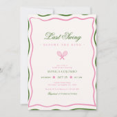 Invitation Dernière swing avant la Fête des mariées de tennis (Devant)