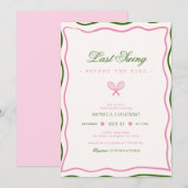 Invitation Dernière swing avant la Fête des mariées de tennis (Devant / Derrière)