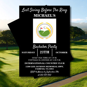 Invitation Dernière swing avant l'anneau Golf Bachelor Part