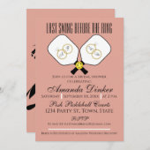 Invitation Dernière swing avant l'anneau Mariage Pickleball r (Devant / Derrière)