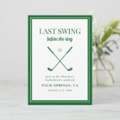 Invitation Dernière swing avant le Ring Golf Bachelorette (Debout devant)