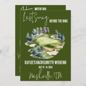 Invitation Dernière Swing, Golfing Bachelorette Week-End Part (Devant / Derrière)