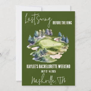 Invitation Dernière Swing, Golfing Bachelorette Week-End Part