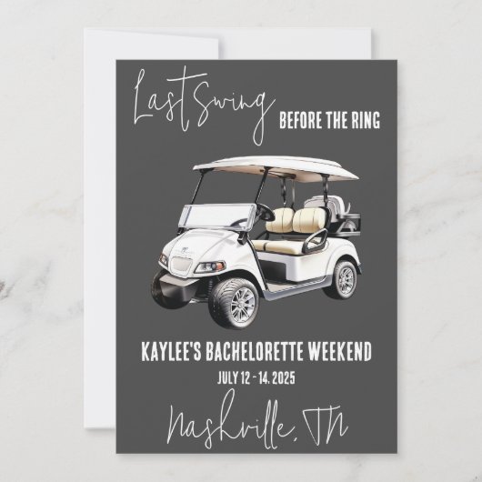 Invitation Dernière Swing, Golfing Bachelorette Week-End Part (Devant)
