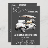 Invitation Dernière Swing, Golfing Bachelorette Week-End Part (Devant / Derrière)