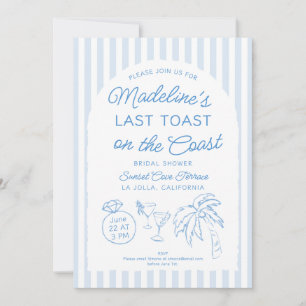 Invitation Dernière Toast sur la Côte Blue Arch Fête de Maria