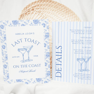 Invitation Dernière Toast Sur La Côte Floral Enterrement de V