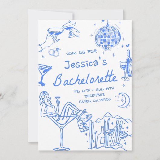 Invitation Dernière Toast Sur Les Pistes Week-end d'enterreme (Devant)