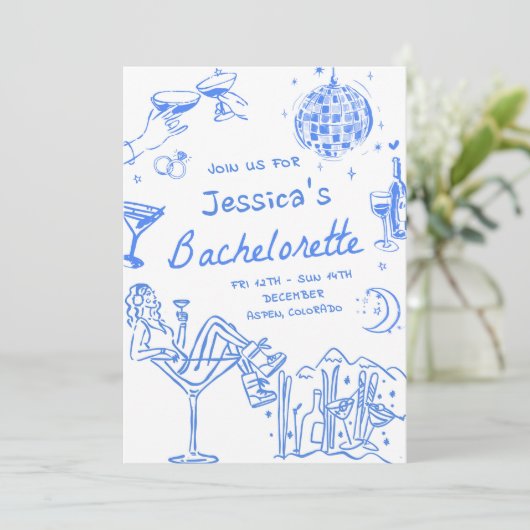 Invitation Dernière Toast Sur Les Pistes Week-end d'enterreme (Debout devant)