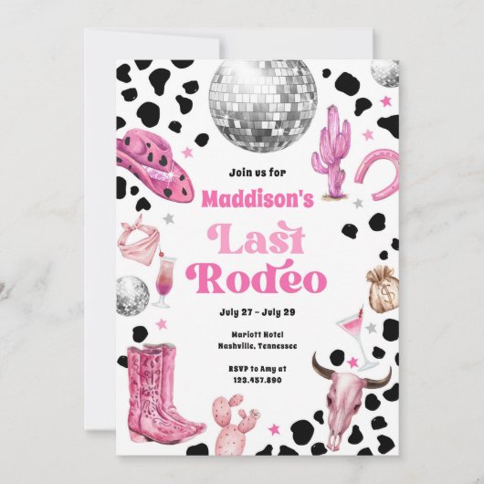 Invitation Dernière tournée de la Cowgirl de l'espace pour en (Devant)