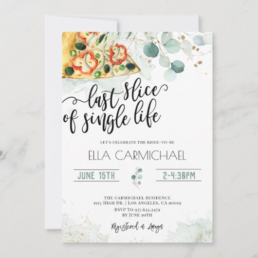 Invitation Dernière tranche de Fête des mariées à vie unique (Devant)