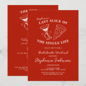 Invitation Dernière tranche rouge de la célibataire à vie (Devant / Derrière)