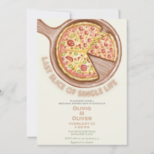 Invitation Dernière tranche unique du dîner de répétition à v (Devant)