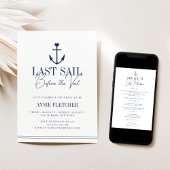 Invitation Dernière voile avant le Veil Bachelorette Itinérai