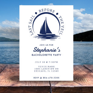 Invitation Dernière voile avant le Veil Bachelorette Party