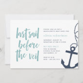 Invitation Dernière voile avant le Veil Bateau Bachelorette P (Devant)