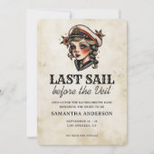 Invitation Dernière voile avant le Veil Retro Bachelorette (Devant)