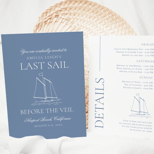 Invitation Dernière Voile Avant Le Week-End De Bachelorette V