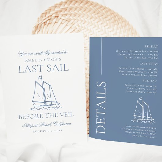Invitation Dernière Voile Avant Le Week-End De Bachelorette V