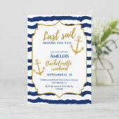 Invitation Dernière voile avant le week-end de la mariée côti (Debout devant)