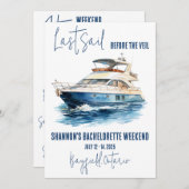 Invitation Dernière voile, voile Bachelorette Week-end (Devant / Derrière)