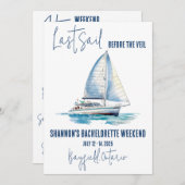 Invitation Dernière voile, voile Bachelorette Week-end (Devant / Derrière)