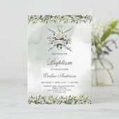 Invitation Des ailes d'ange branchées lis jour béni Baptême (Debout devant)