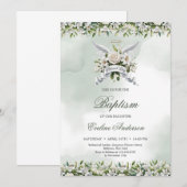 Invitation Des ailes d'ange branchées lis jour béni Baptême (Devant / Derrière)